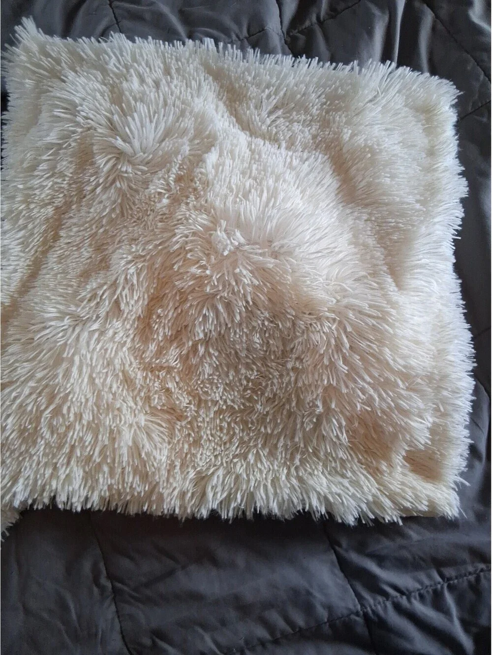 2 NormECO White 20x20 Soft Plush Throw Pillow Cases Fluffy Plush Sofa Cover